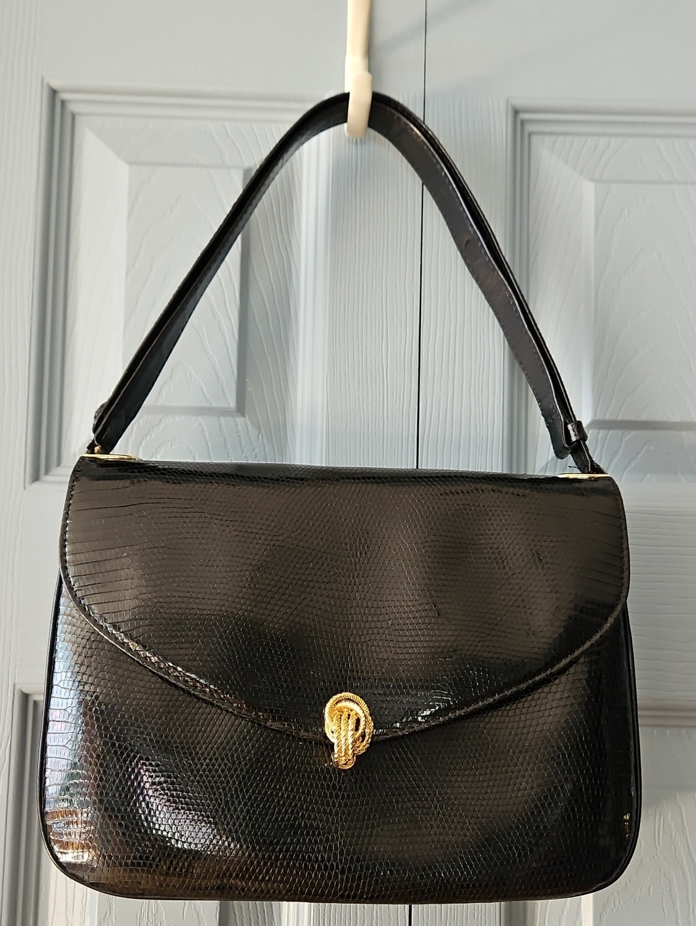Vintage 1960's Koret Lizard Pattern Leather Handbag